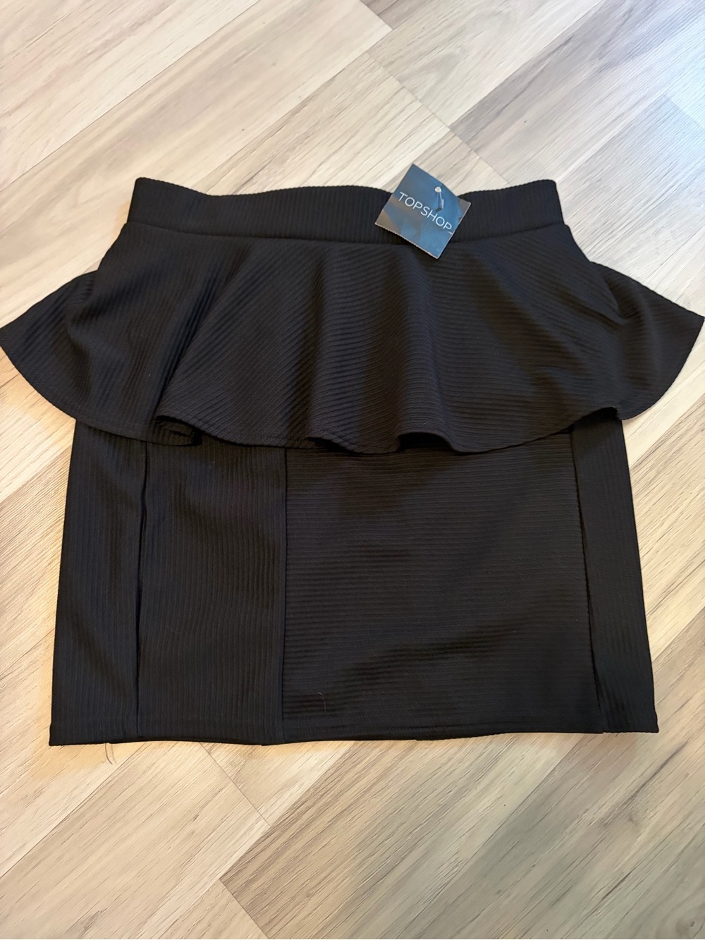 Topshop Black Peplum Pencil Skirt